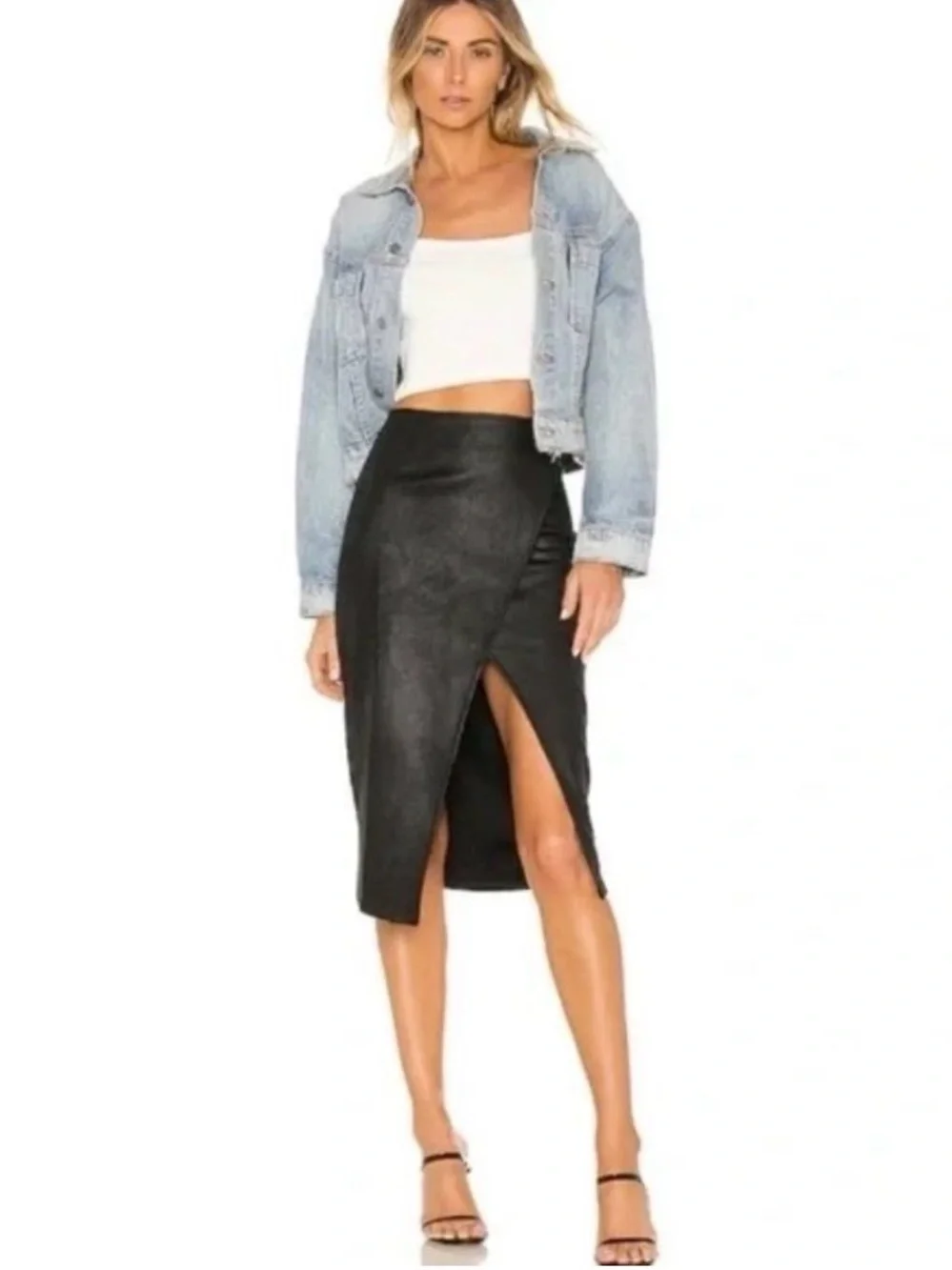 Free People Women Whitney Vegan Pencil Skirt